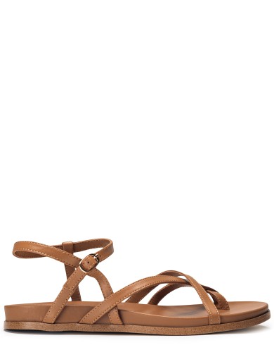 Коричневые кожаные сандалии