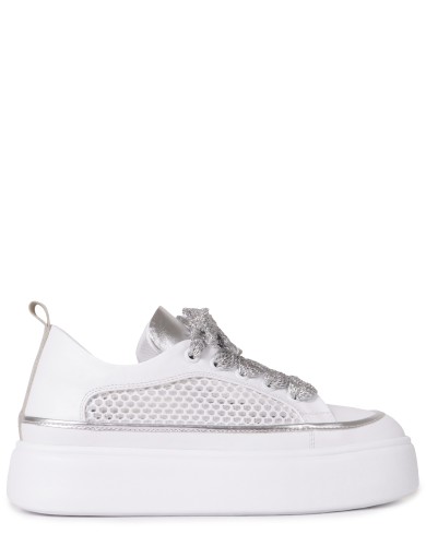 Белые кожаные летние кеды