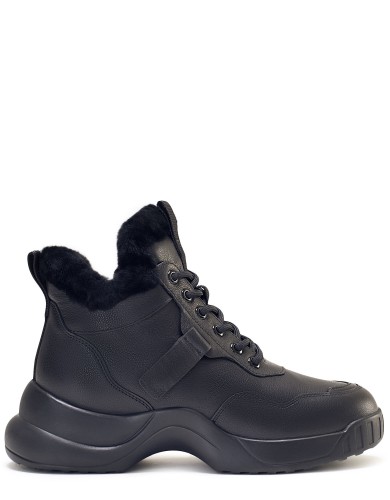 Чорні шкіряні черевики жіночі шкіряні