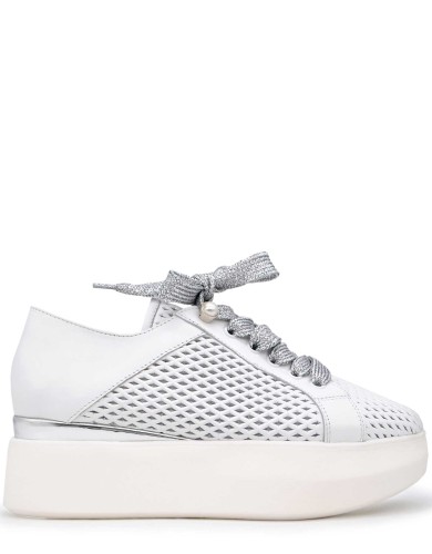 Белые кожаные летние кеды