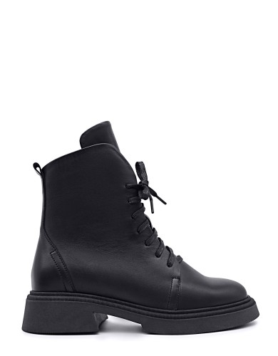 Черные кожаные демисезонные ботинки 