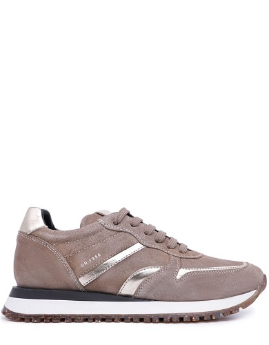 Бежевые замшевые демисезонные кроссовки 