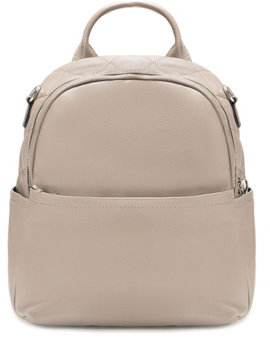 Серый кожаный «эко» рюкзак