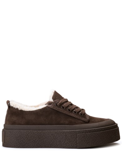 Коричневі  замшеві  зимові кеди