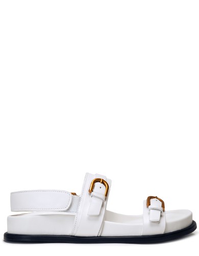 Белые кожаные сандалии