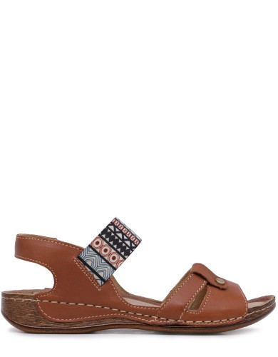 Коричневые кожаные сандалии