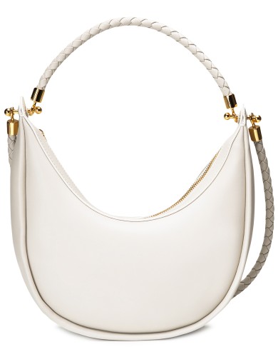 Белая кожаная средняя женская сумка