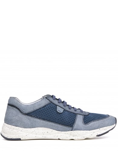 Сині  шкіряні  літні  кросівки