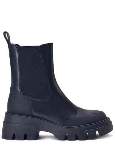 Черные кожаные демисезонные ботинки 