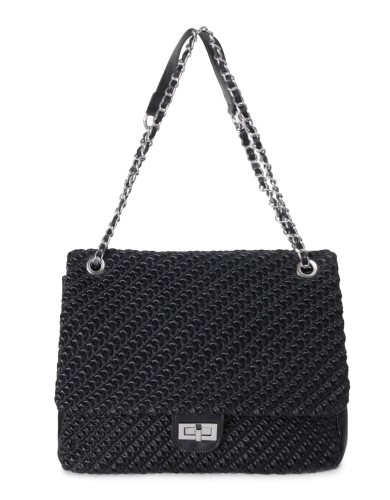 Черная кожаная большая сумка