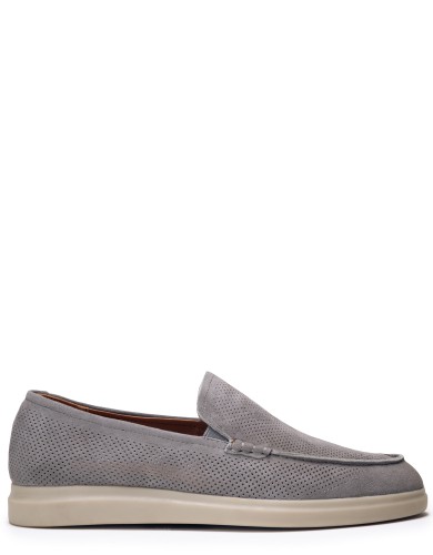 Серые  летние лоферы