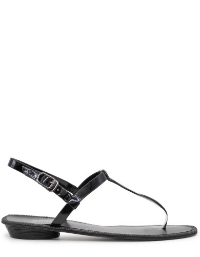Черные лаковые сандалии
