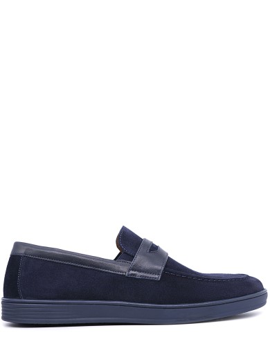 Сині шкіряні  лофери демісезонні