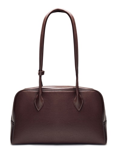 Коричневая кожаная средняя женская сумка