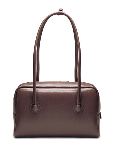 Коричневая кожаная большая женская сумка