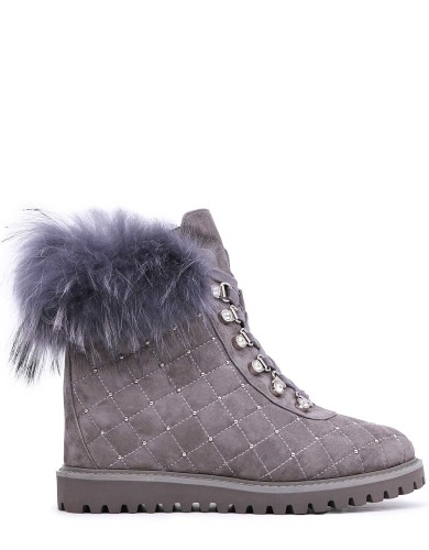 Серые  зимние ботинки