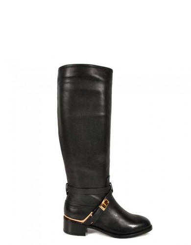 Чорні  шкіряні демісезонні  чоботи