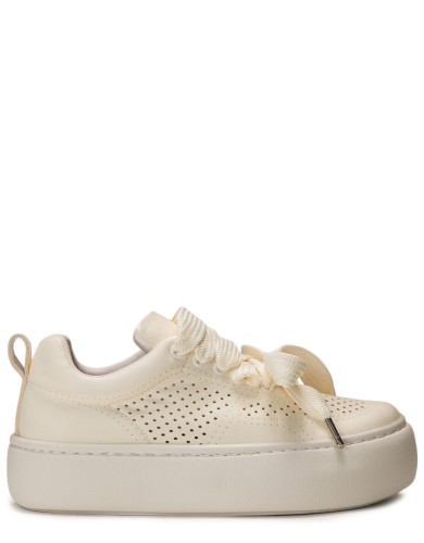 Белые кожаные летние кеды