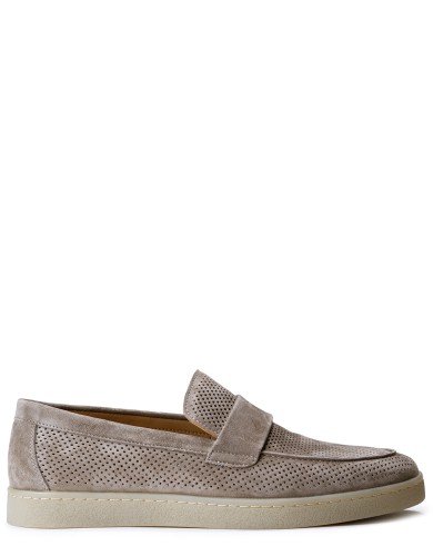 Бежевi замшеві  літні  лофери