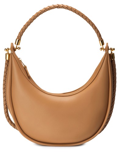 Коричневая кожаная средняя женская сумка