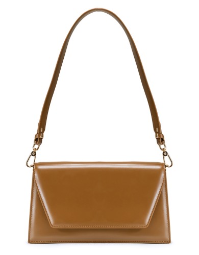 Коричневая кожаная маленькая женская сумка