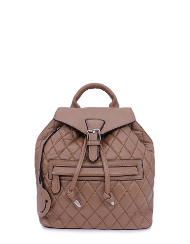 Бежевый кожаный рюкзак