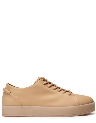 Бежевые кожаные демисезонные  кеды