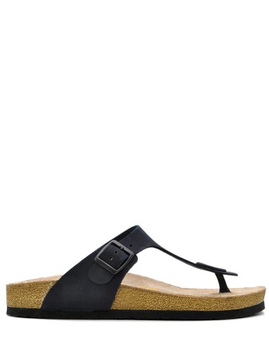 Синие нубуковые летние шлепанцы