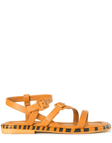 Коричневые кожаные сандалии