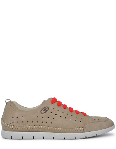 Бежеві нубукові літні кросівки