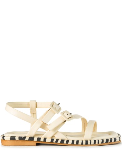 Бежевые кожаные сандалии