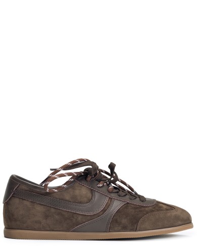 Коричневые кожаные демисезонные  кроссовки