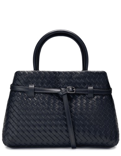 Черная кожаная средняя женская сумка