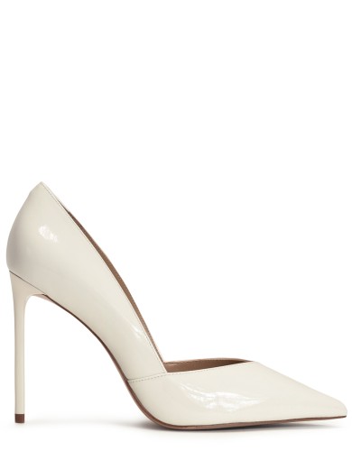 Білі лакові  демісезонні туфлі на підборі