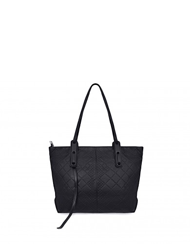 Черная кожаная большая сумка