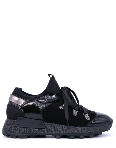 Чорні шкіряні демісезонні кросівки