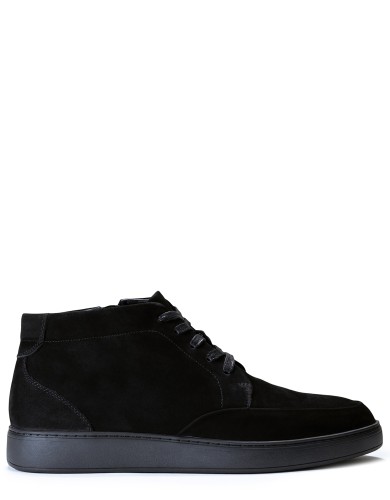 Черные замшевые зимние ботинки