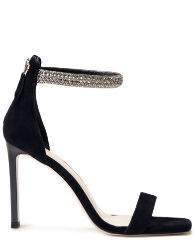 Черные замшевые летние босоножки