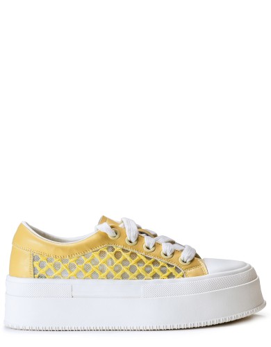 Жовті шкіряні  літні  кеди