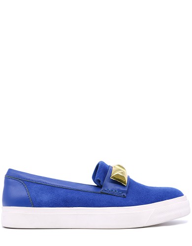 Сині шкіряні демісезонні сліпони