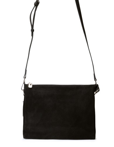 Черная кожаная средняя женская сумка