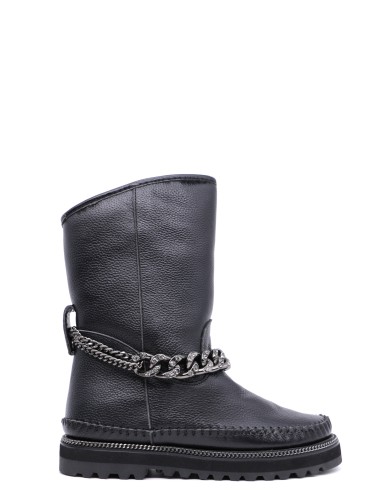 Черные кожаные угги