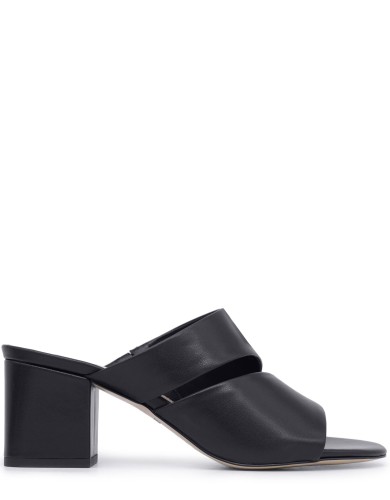 Черные кожаные мюли