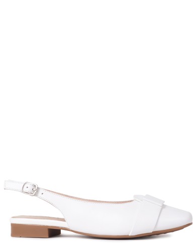 Белые кожаные летние туфли на каблуке 