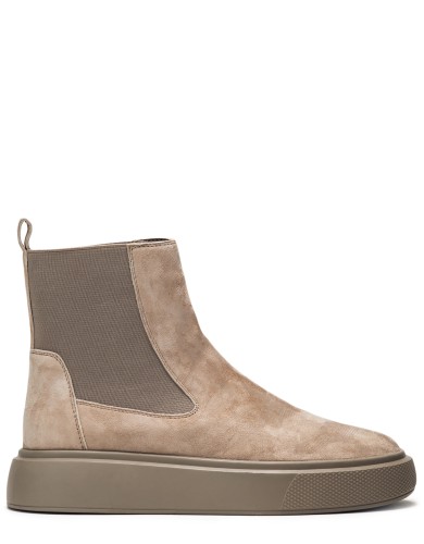 Бежевые замшевые демисезонные ботинки 