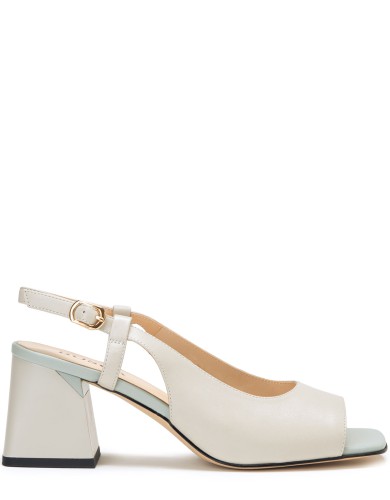 Разноцветные кожаные летние босоножки