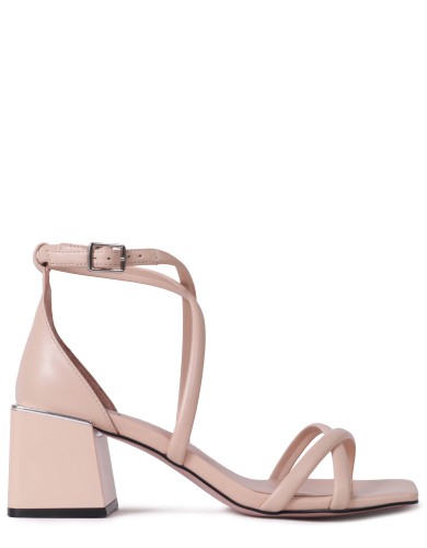 Бежевые кожаные летние босоножки