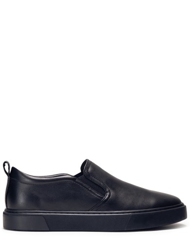 Чорні  шкіряні демісезонні  сліпони 