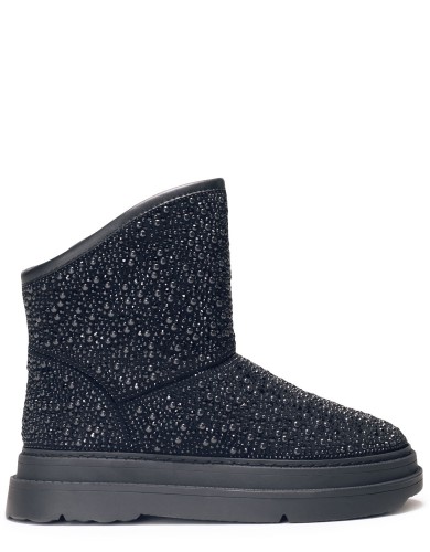 Чорні  текстильні  зимові уггі 