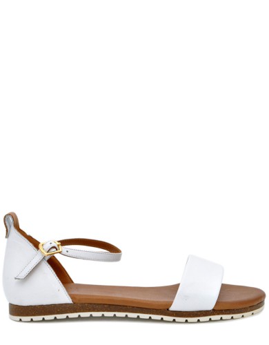 Белые кожаные летние босоножки 